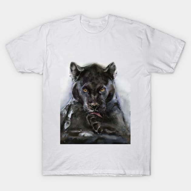 Black Panther T-Shirt by Kira Balan